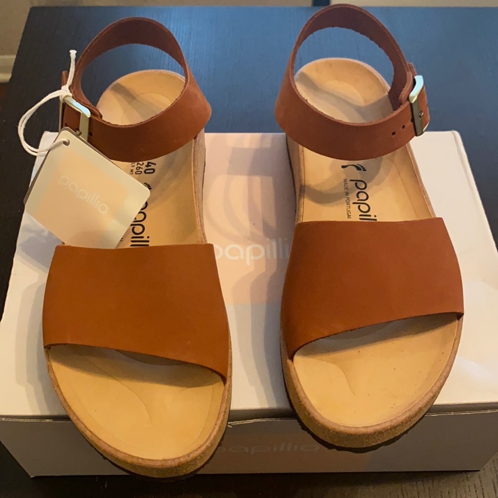 Papillio Nubuck Leather Pecan Sandals